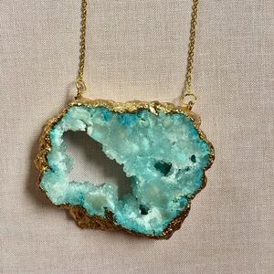 Turquoise and gold geoed necklace
